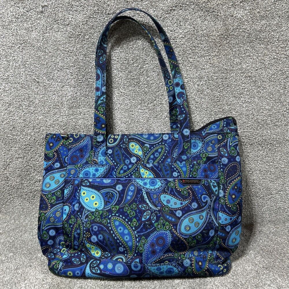 Ricardo Elite Blue Paisley Travel Tote Carry On Overnight Bag Lightweight